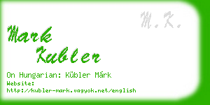 mark kubler business card