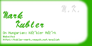 mark kubler business card
